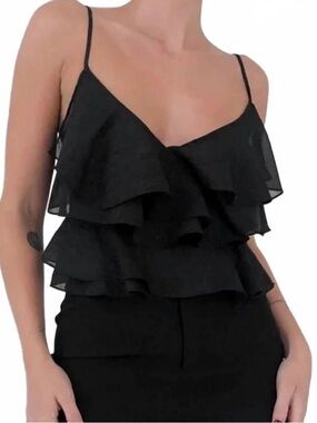 Rumored Women’s Revolve Tango Black Sparkle Cami Tank Large NWT